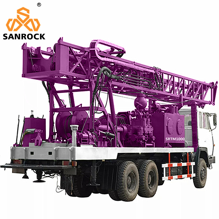 Truck Mounted Deep Water Well Drill Rig With Mud Pump 1000m