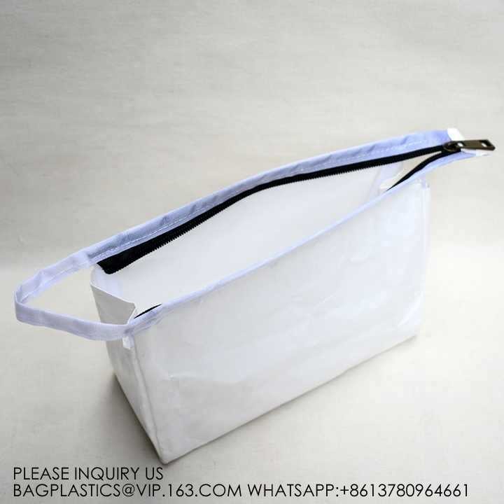 New Fashion Style Untearable Tyvek Zipper Cosmetic Bag New style quality black color tyvek zipper pouch packaging