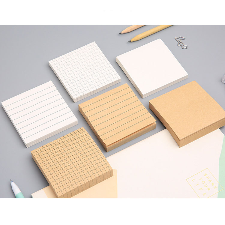 Vintage Vellum Custom Design Brown Kraft Printed Paper Memo Sticky Pad for Purchase