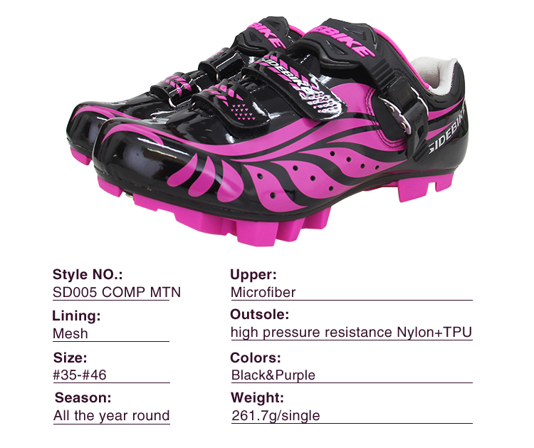 Dampproof Ladies MTB Cycling Shoes Nylon TPU Outsole High Pressure Resistance