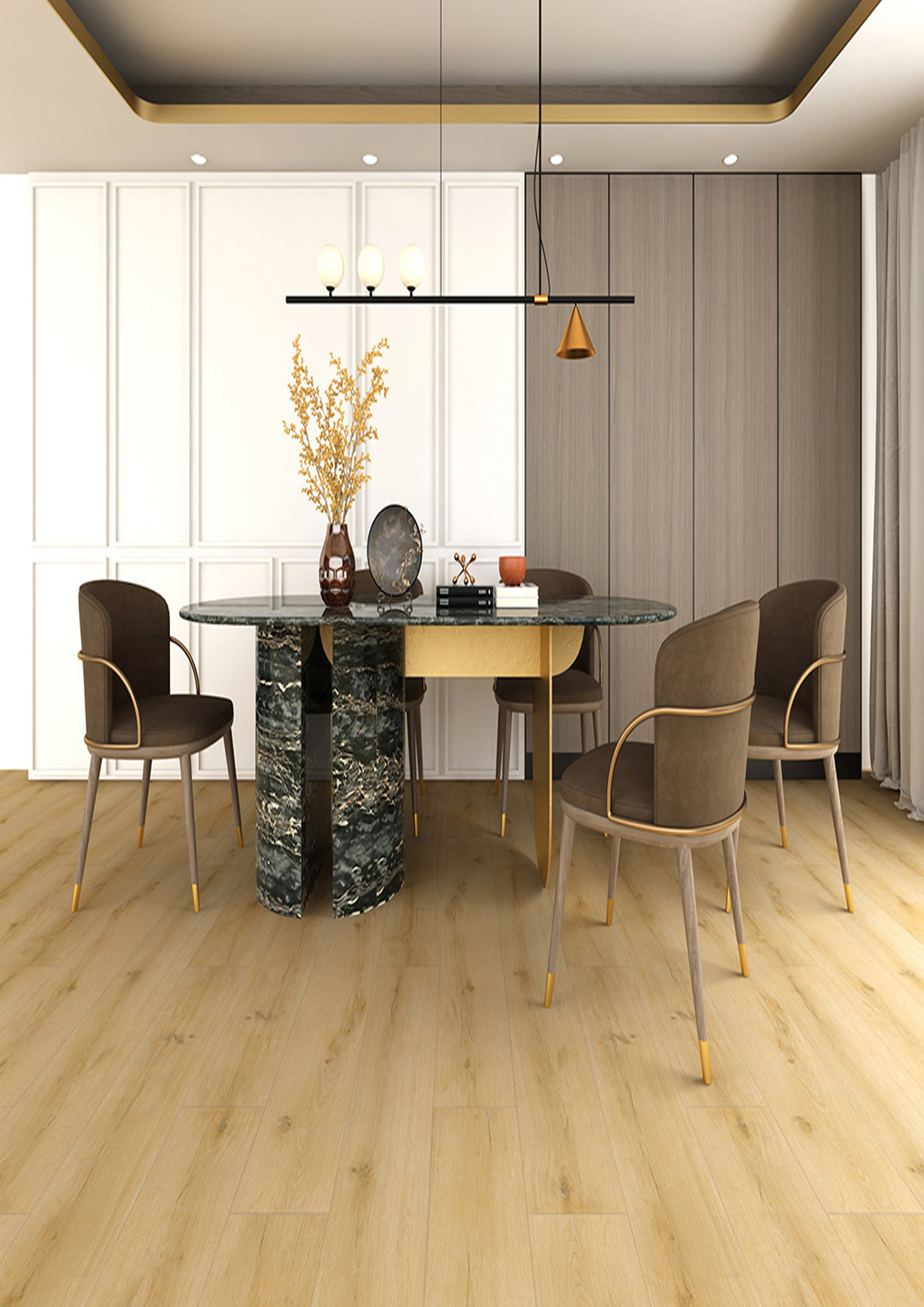 7''X48'' 5mm Herringbone SPC Ecological Friendly Wear Resistant GKBM FT-W29148-4
