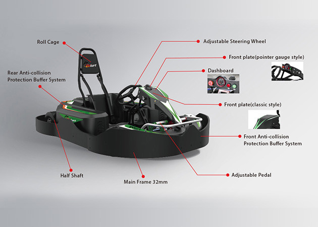 Remote Control Single Seat 2H Charging Electric Go Karts 90km/h