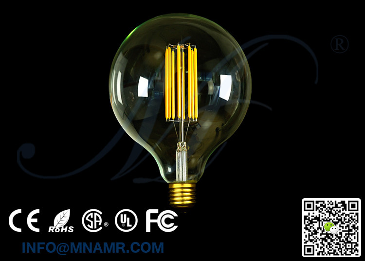 8W 110v-240v 5000k Stark White Led Filament Bulb Replace 50w Equal Incandescent Light Bulbs