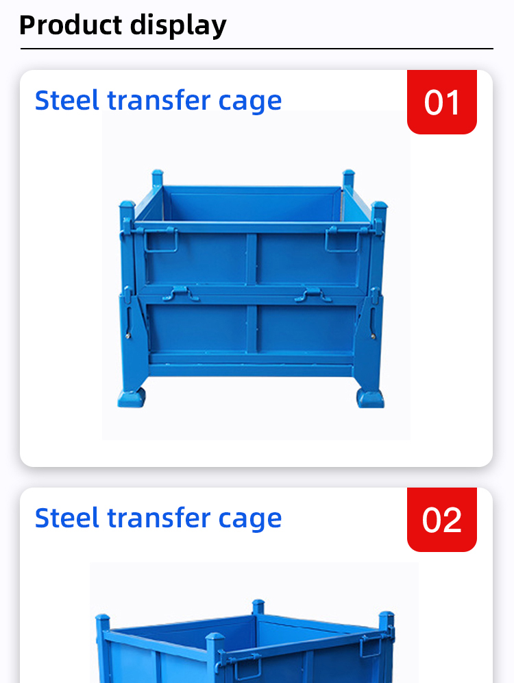 Heavy Duty Warehouse Steel Storage Cage Foldable And Stackable Customized Color