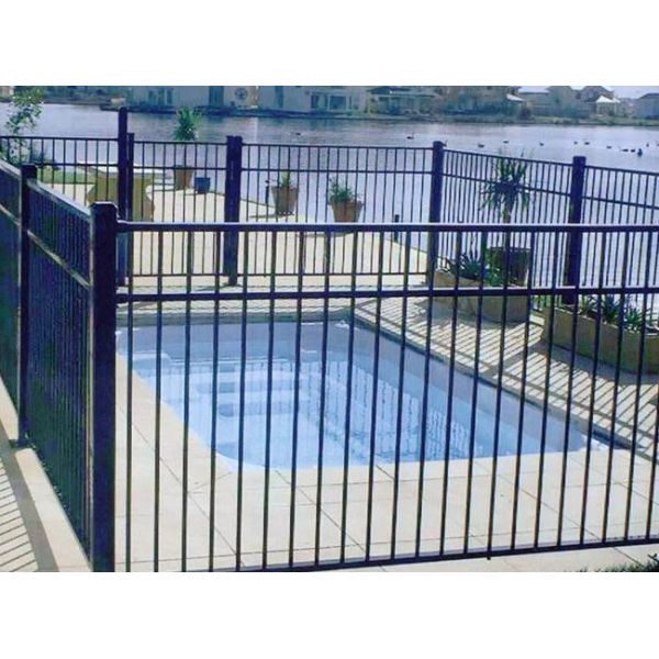 Welded Wrought Iron Fence Panels With Finial Hot Dip Galvanized