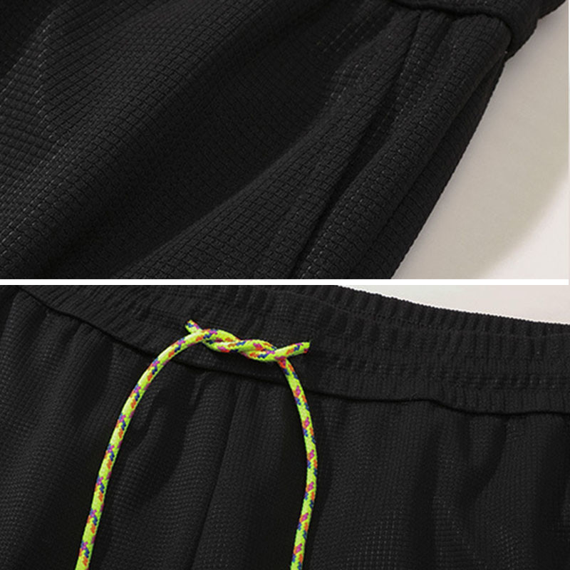 100 Percent Polyester Grey Waffle Shorts Outdoor Beach Pants For Men