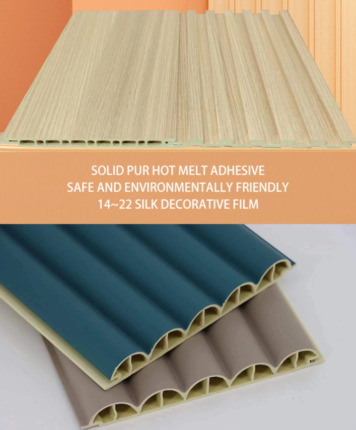 Interior Decoration Classic WPC Fluted Wall Board Coating Black Wood Grain Grille Indoor Great Wall Panel