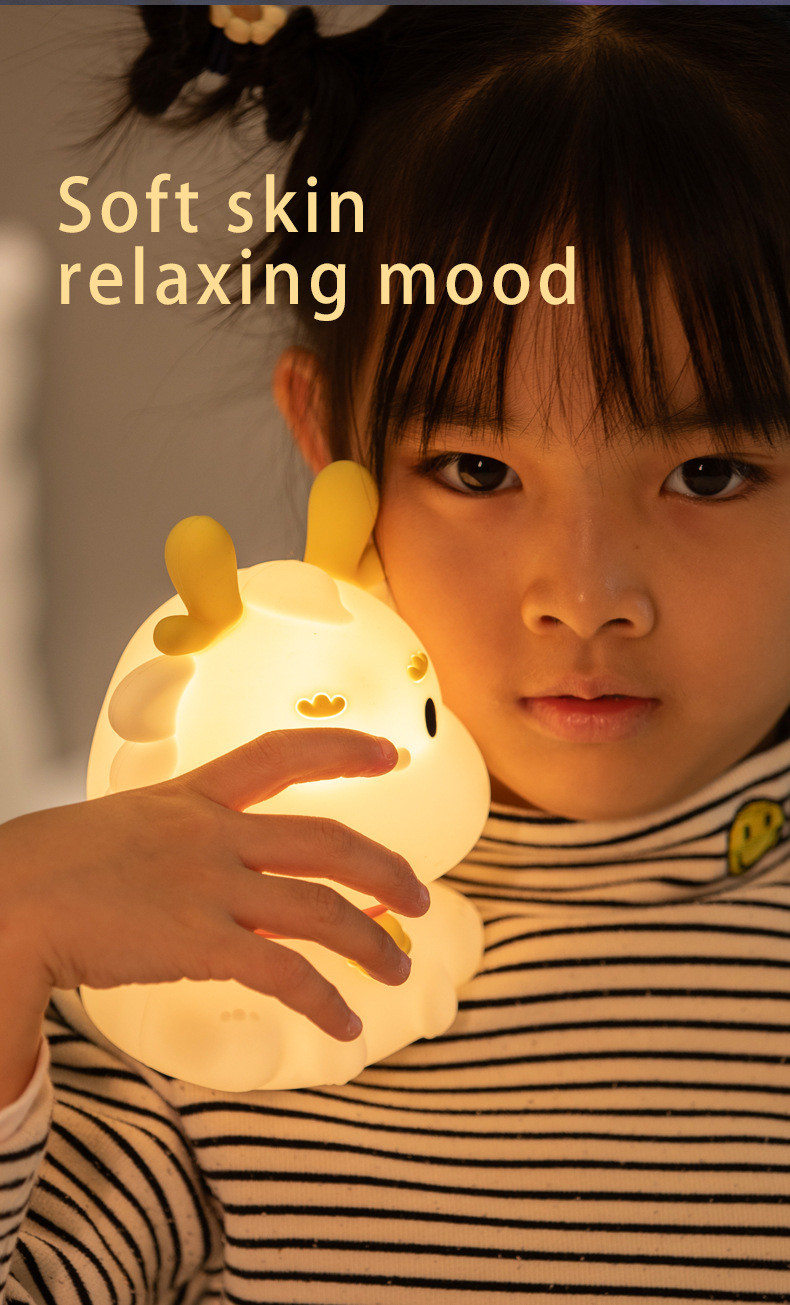 Smart Voice Light Dragon Charge With Sleeping Silicone Pat Creative Night Light Gift Colorful Atmosphere Light