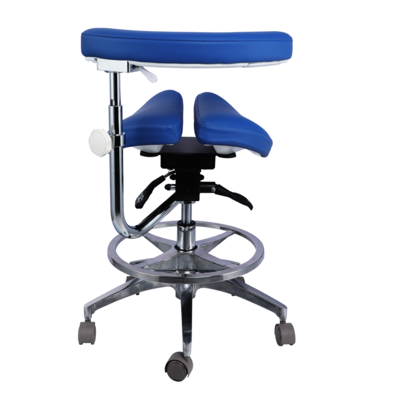 Luxury Design Dental Ajustable Assistant Chairs Micro Fiber Leather Dentist Saddle Stool