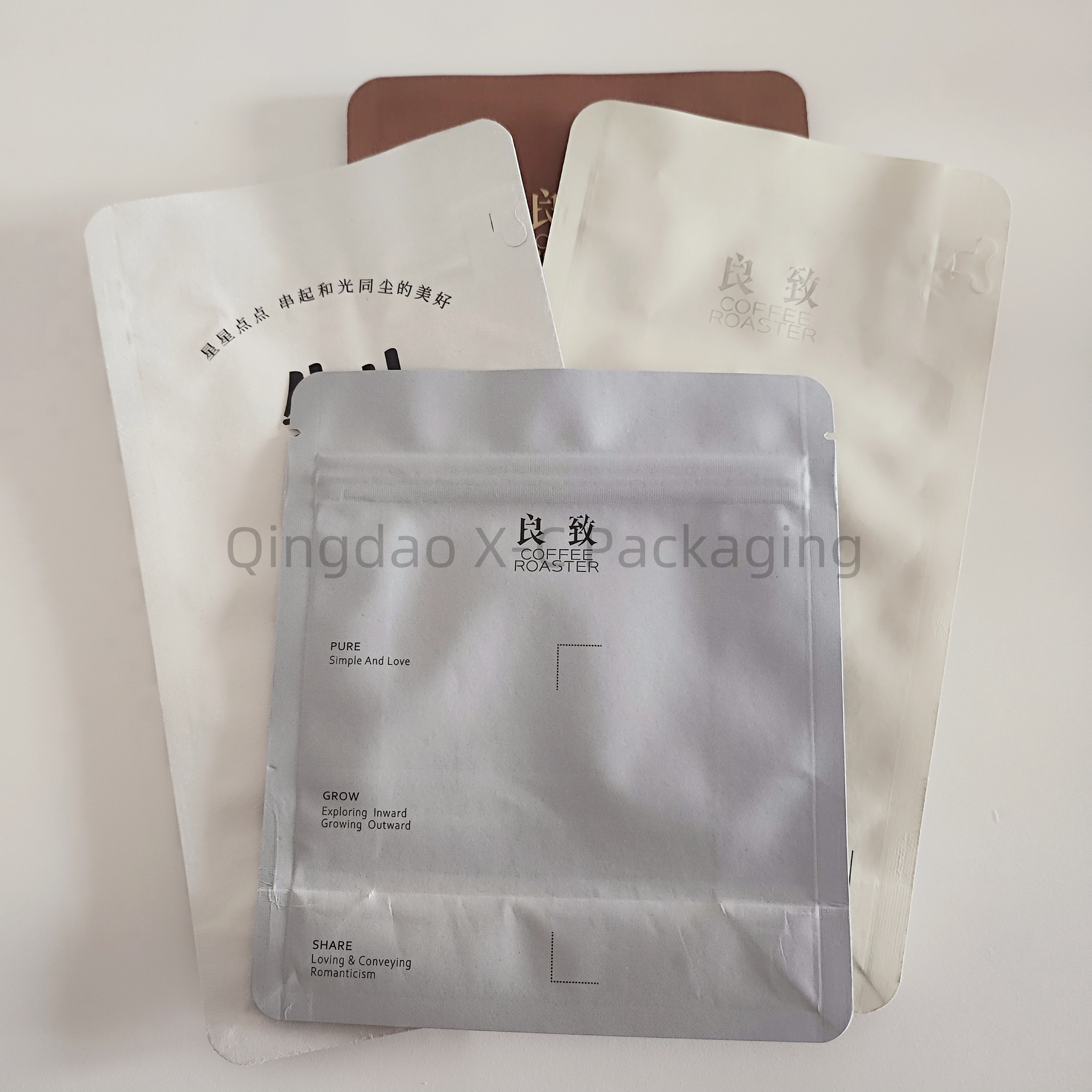 Flexible Eight Side Sealing Bag Flat Bottom Plastic Food Pouch Packaging Zipper Closure