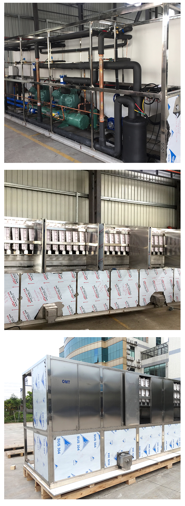 Stainless Steel Large Cube Ice Machine Industrial 8 Ton Giant Ice Cube Maker
