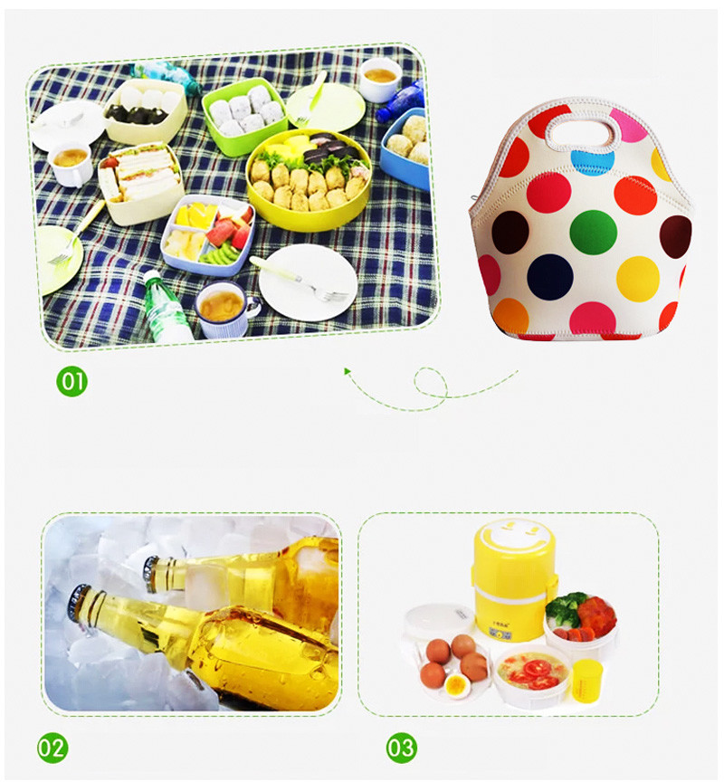 Pattern Tote Food Insulated Picnic Neoprene Lunch Bag