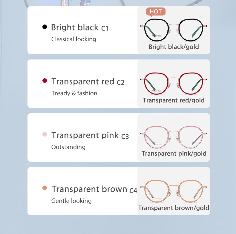 Multi layer coating Optical Eyeglasses Titanium Acetate Alloy For Eye Protection