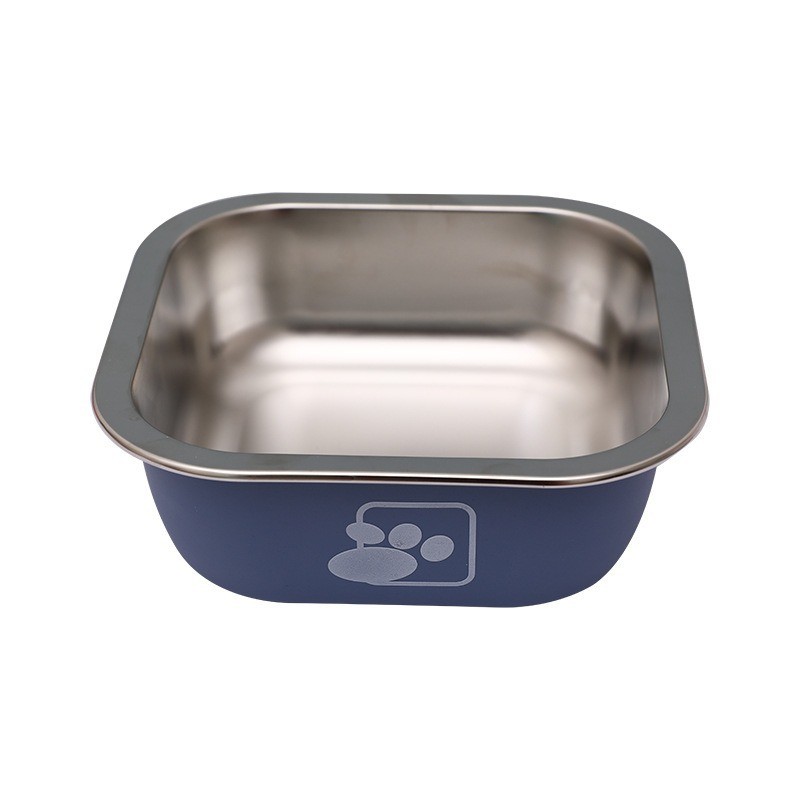 Pet Stainless Steel Dog Bowl Tableware Anti-Tip Double-Layer Stainless Steel Cat Drinking Bowl