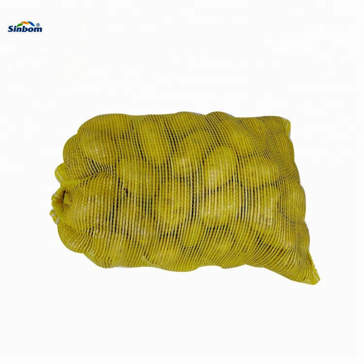 Green Customized Size Raschel Onion Packaging Sack PP Leno Mesh Bag for Fruits and Vegetables