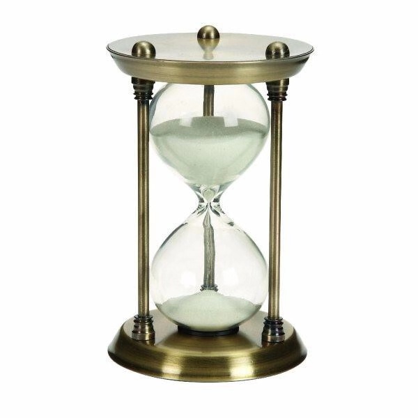 Metal Alloy / Brass Vintage Hourglass 15 Min - 60 Min With Antique Painting
