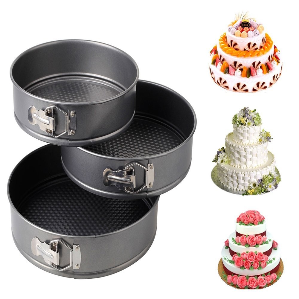 3pcs Nonstick Springform Pan Cheesecake Pan Leakproof Cake Pan Bakeware Loose Base Cake Baking