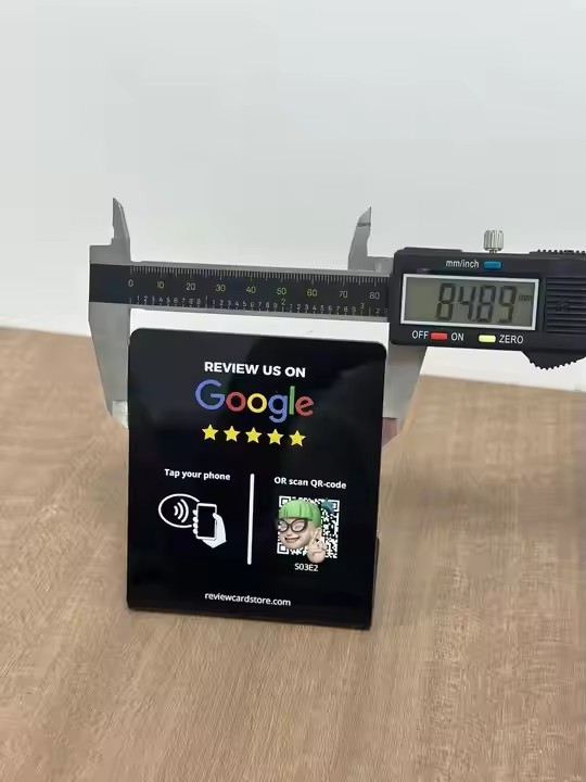 Custom NFC Stand Social Media Review NFC PVC Google Review Card Menu Display Stand