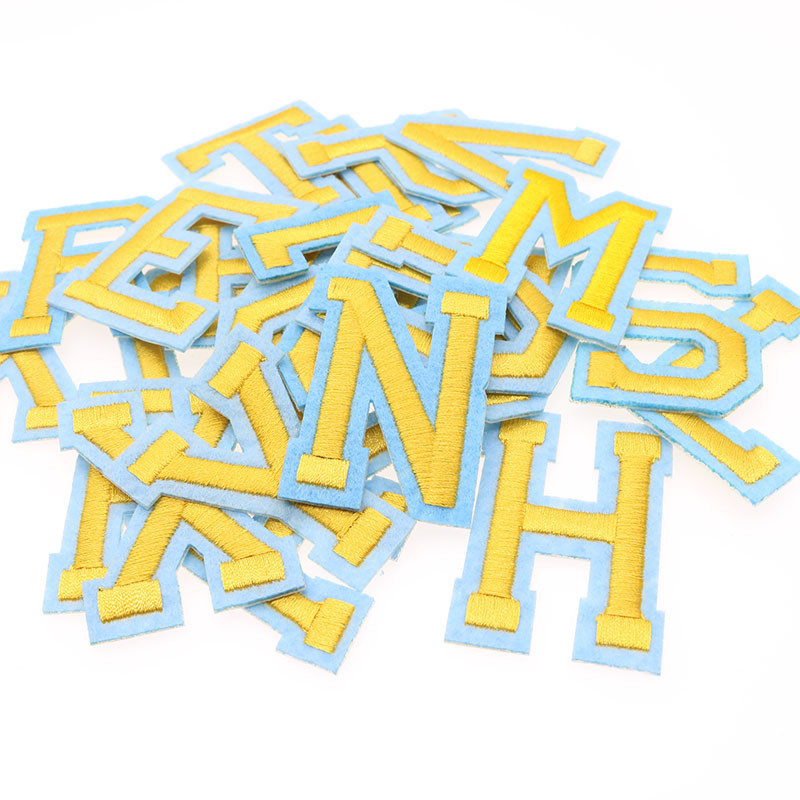 Alphabet Embroidered Letter Patches 2 In 1 Sticker Iron On Self Adhesive Badges