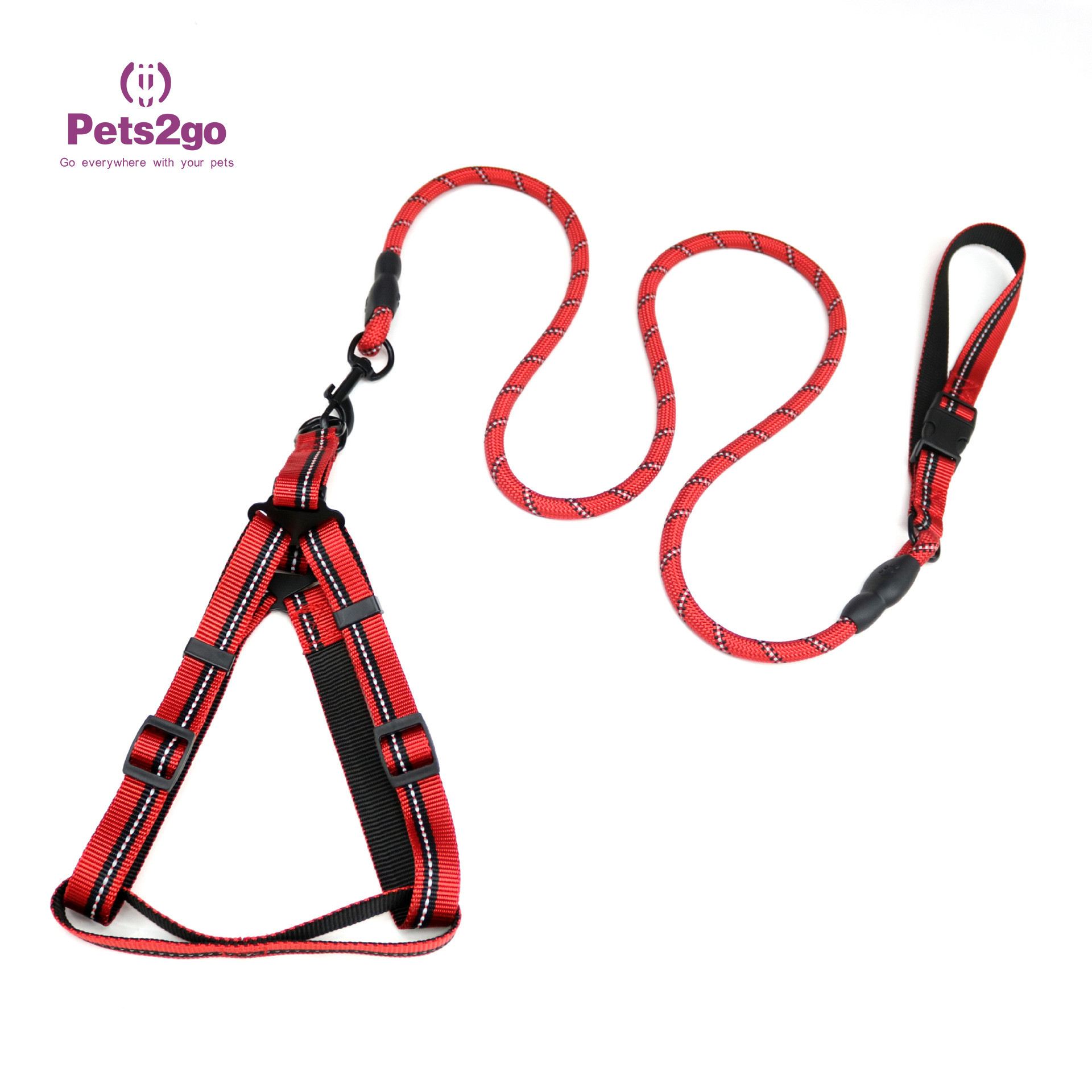 Orange Dog Leash Dog Cable Leash Camping Dog Lead Best Anti Pull Dog Harness