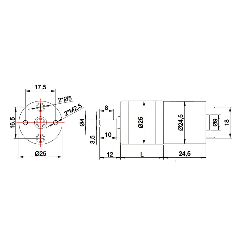 12v Dc Motor High Speed JGA25-340 12V 16RPM 1:500 Small 12v Motor With 25mm Gearbox 12v Gear Dc Motor