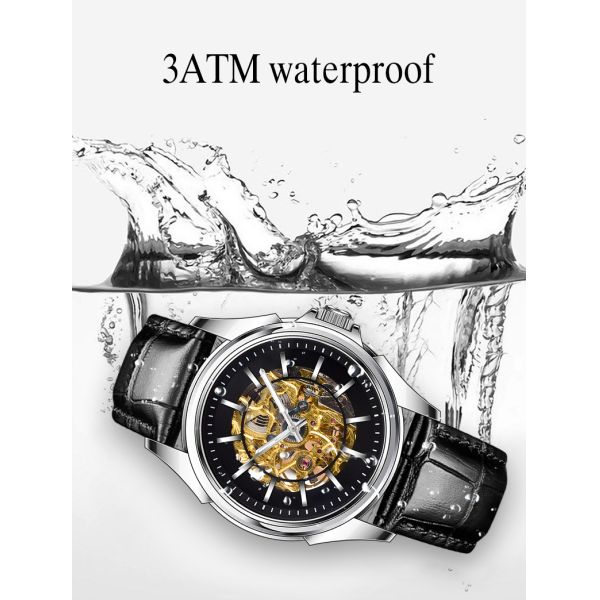 Butterfly Buckle Skeleton Mechanical Watch
