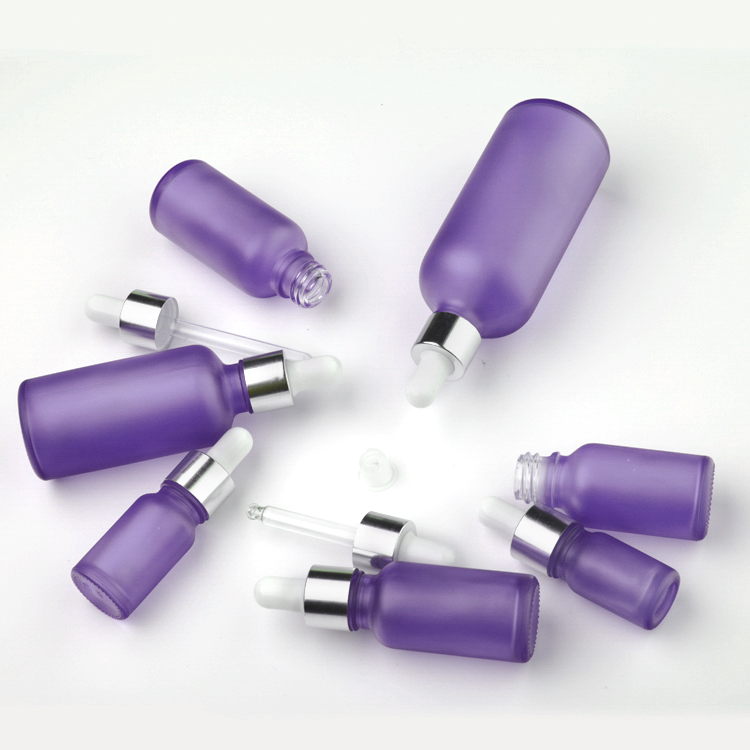 Custom 15ml 30ml 50ml 100ml Serum Dropper Bottles OEM Purple Painting