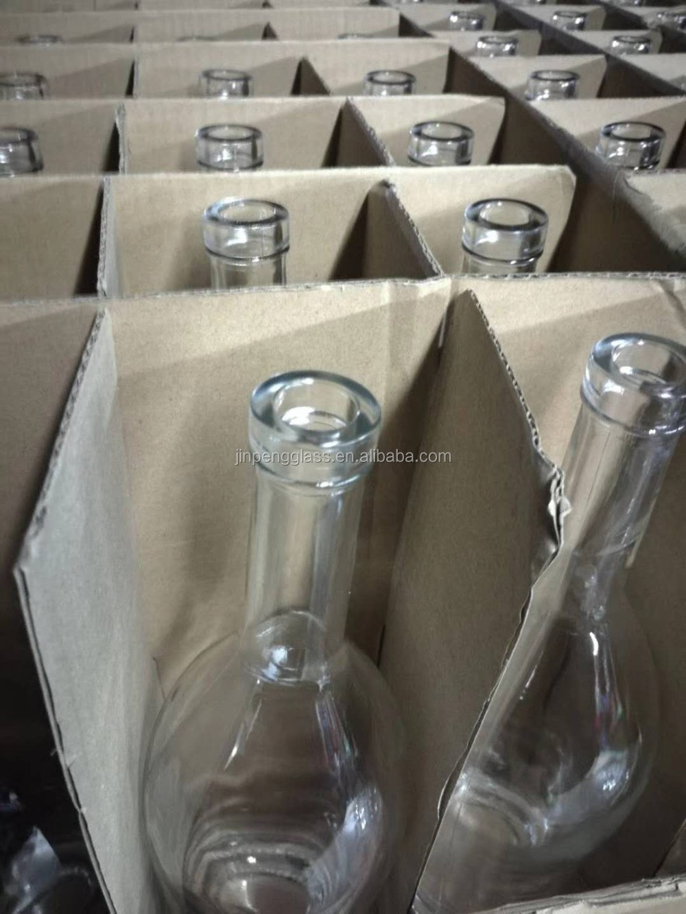 375ml Custom Logo Engraved Tear Drop Shaped Gin Rum Glass Bottle With Corks for Liquor