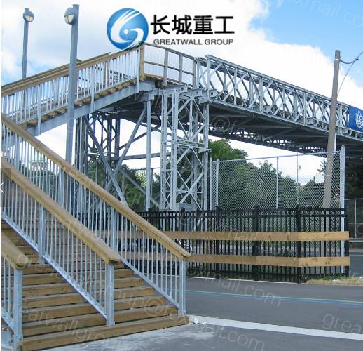 Long Capacity Pedestrian Truss Bridge , Temporary Bailey Bridge Steel / Timber