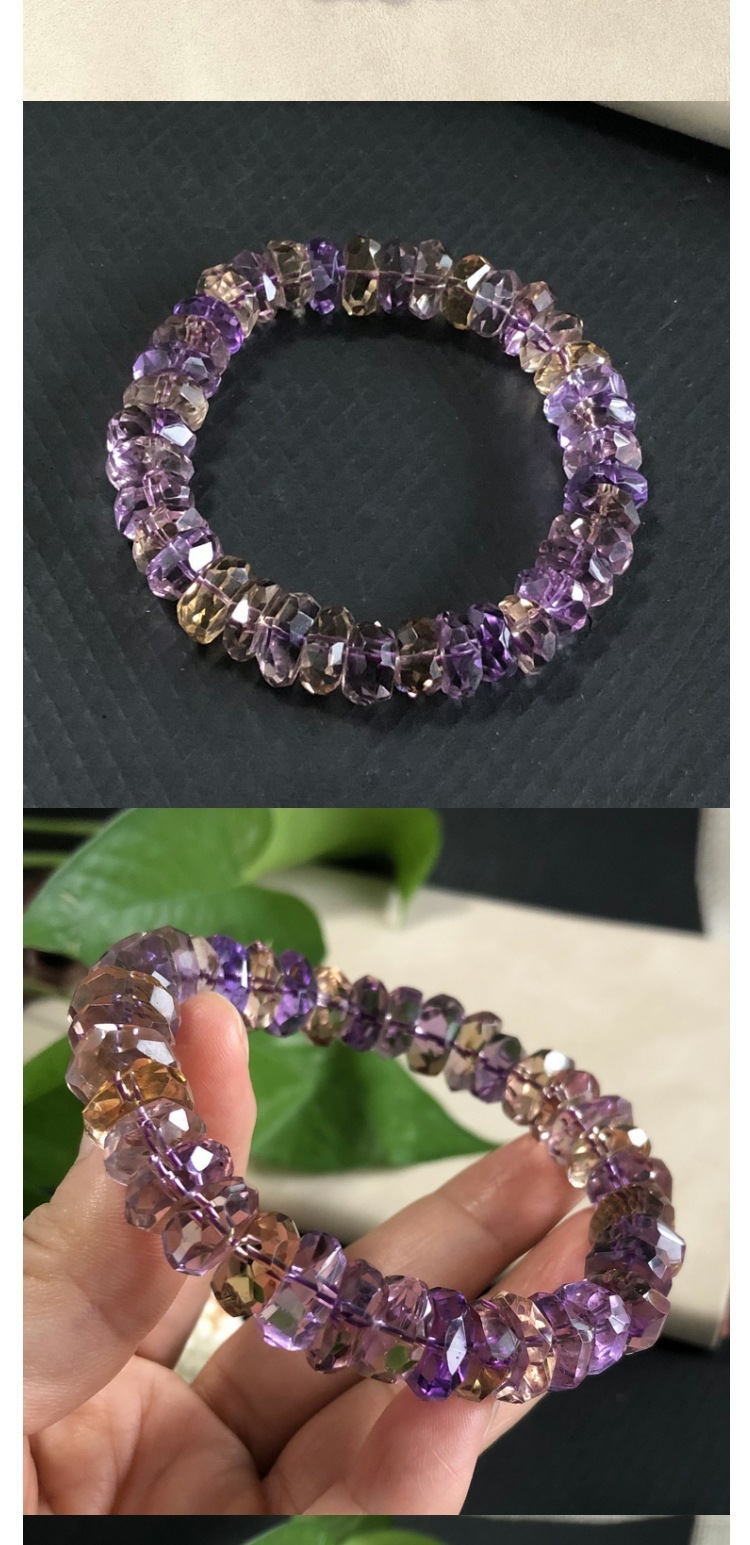 Natural Crystal Bracelet To Protect The Devil, Communicate With The Aquamarine, Love And Harmony, Pink Crystal, Emotion, Amethyst Ametrine Bead