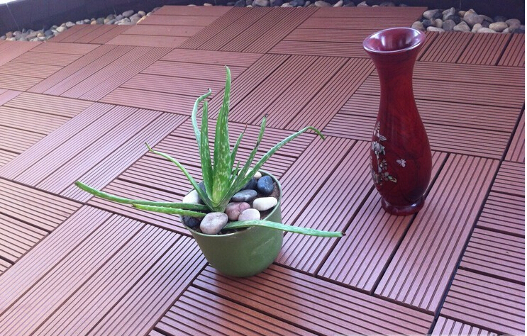 Rapid Installation Garden 23mm Diy Decking Tiles UVproof Wpc Exterior Cladding