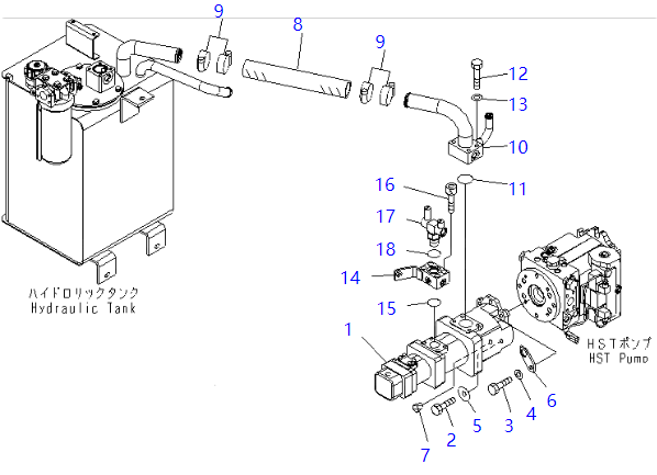 705-56-36050 705-56-36051 Hydraulic Pump KOMATSU Wheel Loader Engine Parts For WA320-5