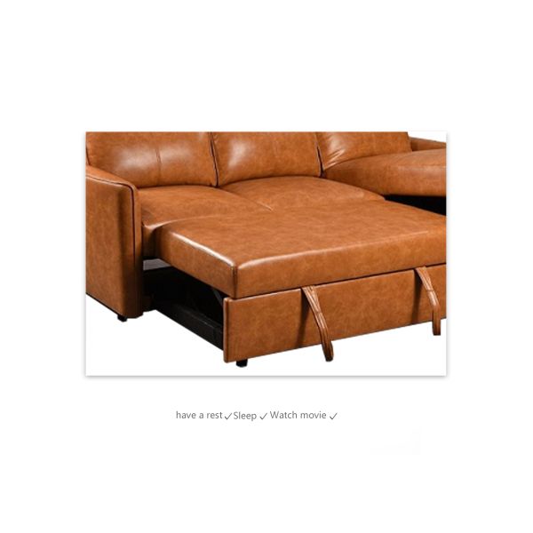 Extendable Modern Leather Sofa Anti Scratch Multiscene Wear Resistant