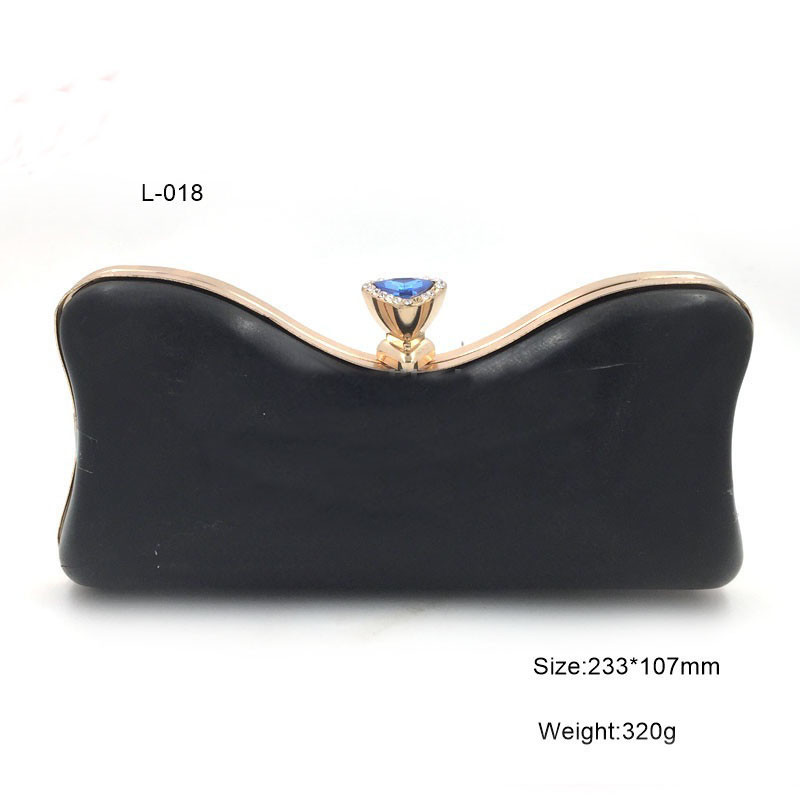 Fashion Design Diamond Decorative Gold Plastic Shell Box Purse Case Frame
