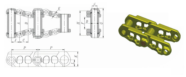 E330 Excavator Forging Track Chain Link 2019119