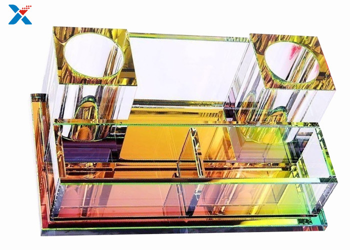 KTV Crystal Acrylic Microphone Stand , Smooth Surface Clear Plastic Display Box
