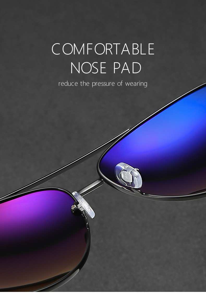 146MM Unisex Polarized Sunglasses Mirror Lens UV400 Metal Pilot
