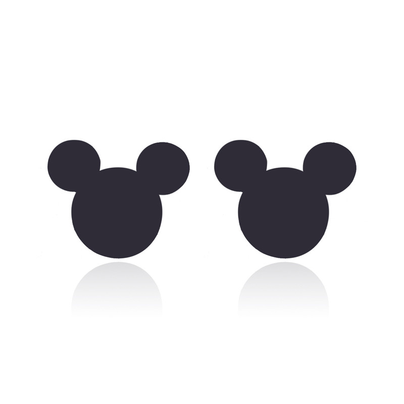 New Fashion Cute Mickey Earrings Black Children Kids Jewelry Cartoon Mouse Animal Stud Earrings