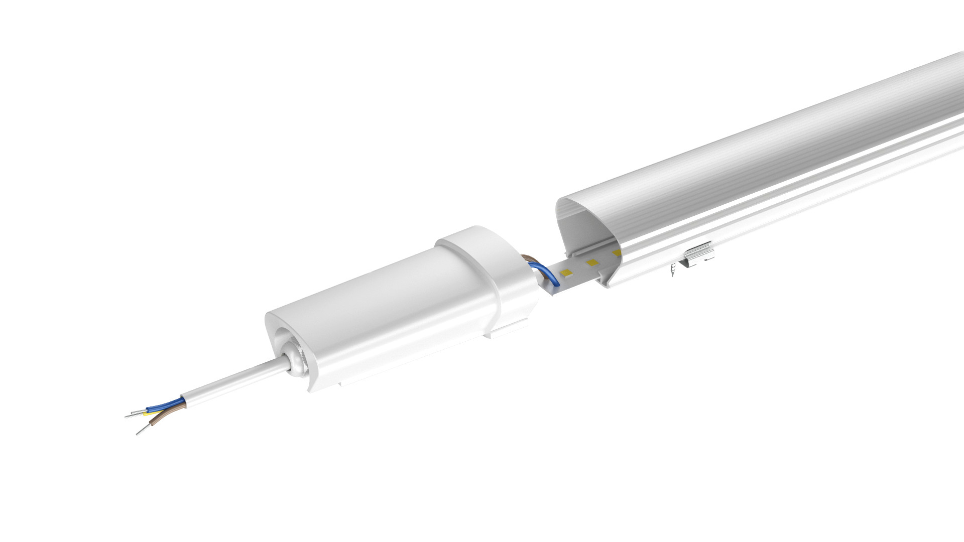 Slim IP65 Tri Proof Lighting Power Supply Built In Waterproof LED Batten 60cm 120cm 150cm