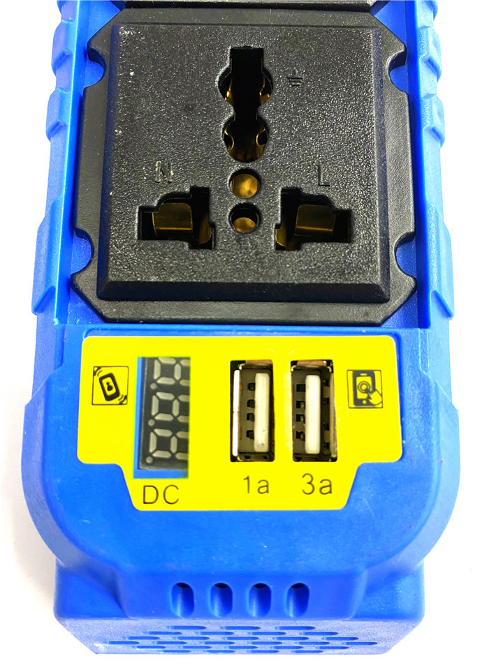 Car Fast Charger Aluminum Display Adapter Charger With Charging Cable Pure Sine Wave Inverter 12V Dc To 120V Ac For Car