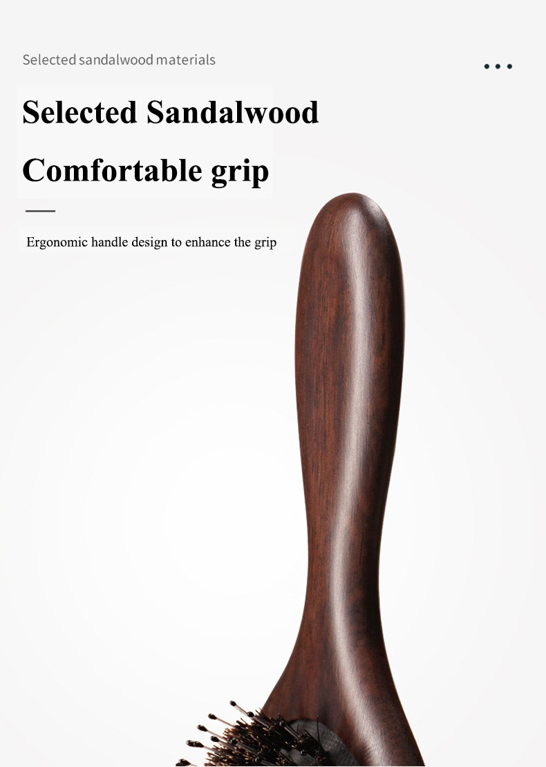 Customized Logo Wooden Square Paddle Hair Brush With 100% Beechwood