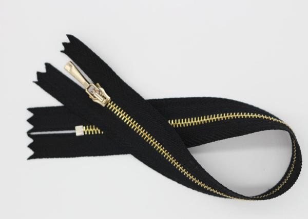 Brass Small 25 Inch Metal Dress Zips 2# / 3# / 4# Plating To Gold Auto - Lock