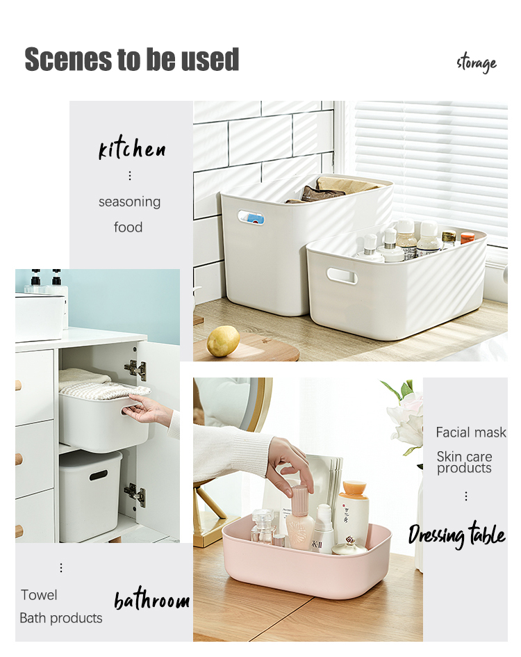 Countertop PP Plastic Storage Organizer With Bamboo Lid For Kitchen