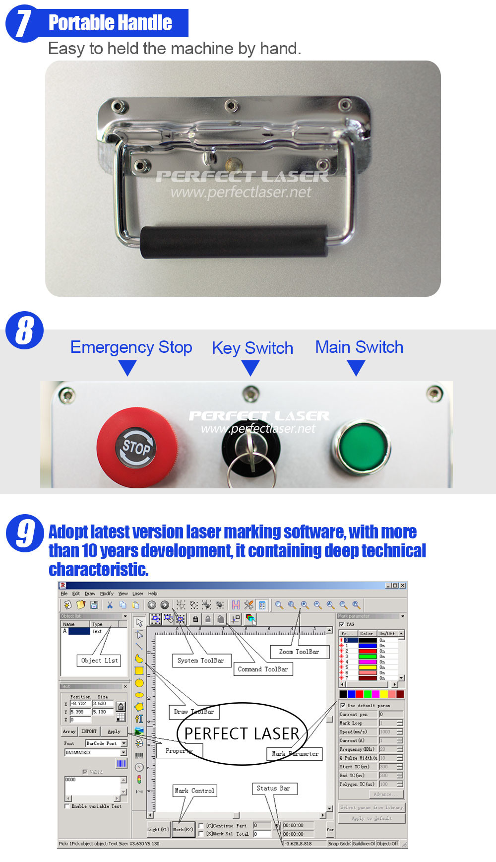 Portable 20w 30w 50w Fiber Laser Marking Engraving Machine Metal Laser Marking Machine