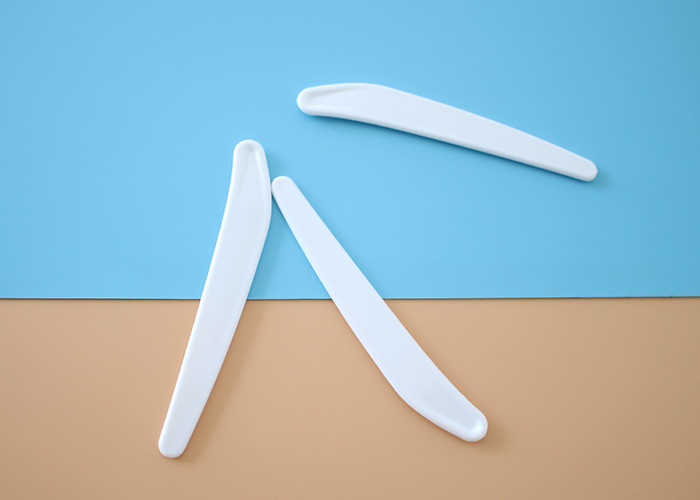 71.7mm White Plastic Spatula Spoon For Cosmetic Jar