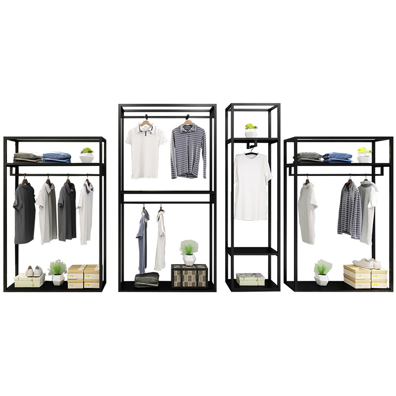 Polish Clothes Store Rack For Wardrobe Shop Electroplate Surface OEM ODM
