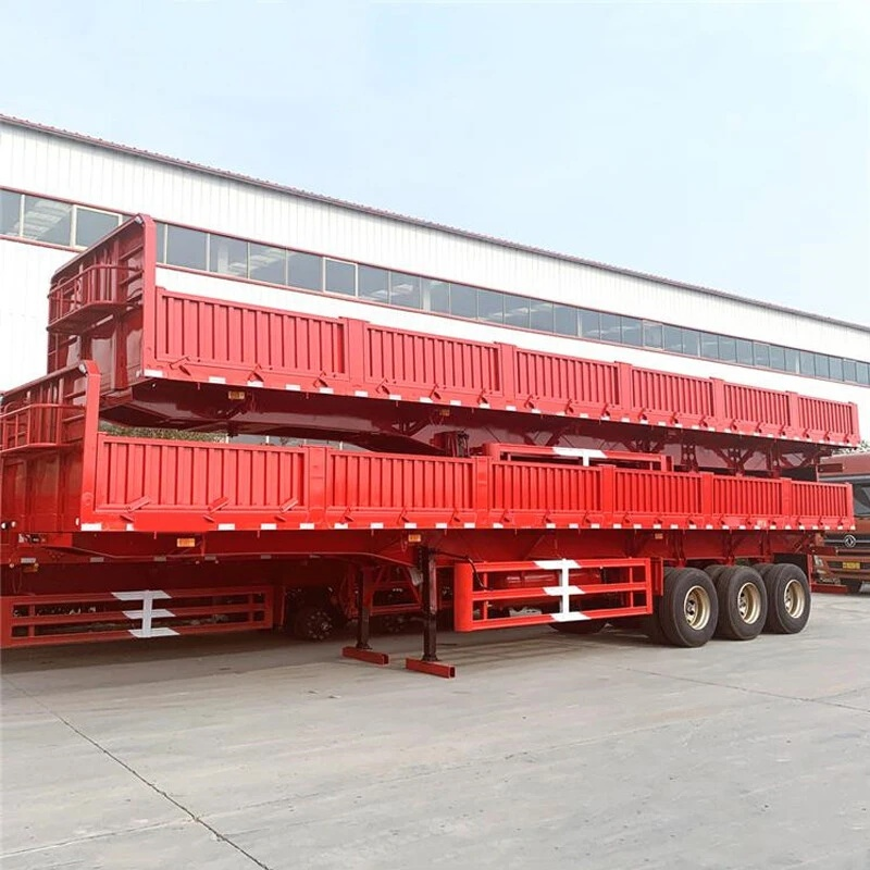 CIMC 40FT 3 Axle tare weight 8.5t 1300*2500mm heavy duty mechanical suspension 13pc leaf spring Wall Side Rollover semi trailer
