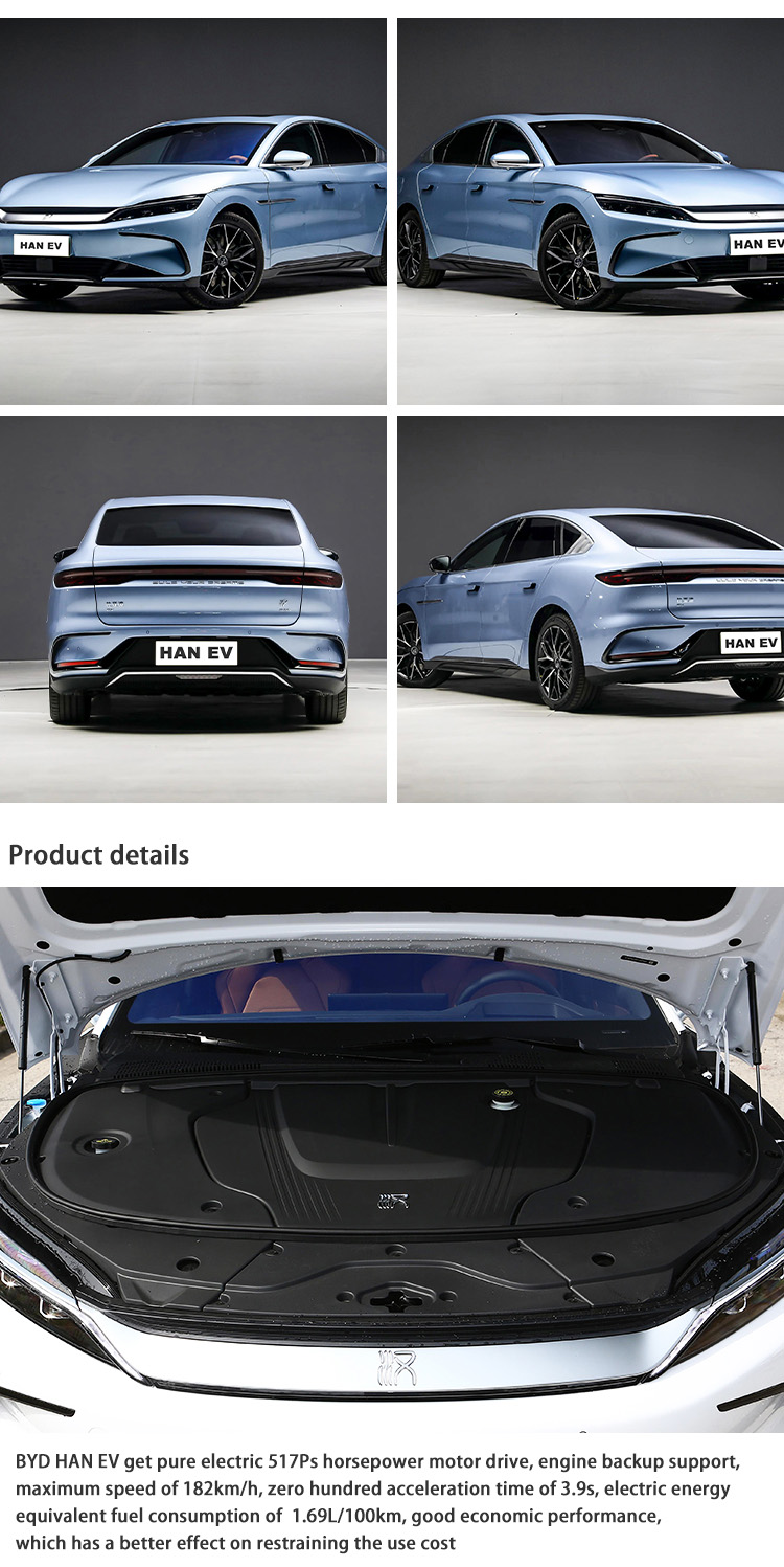 Byd Han powerful Electric EV Cars fast charging 5 seater Sedan Compact