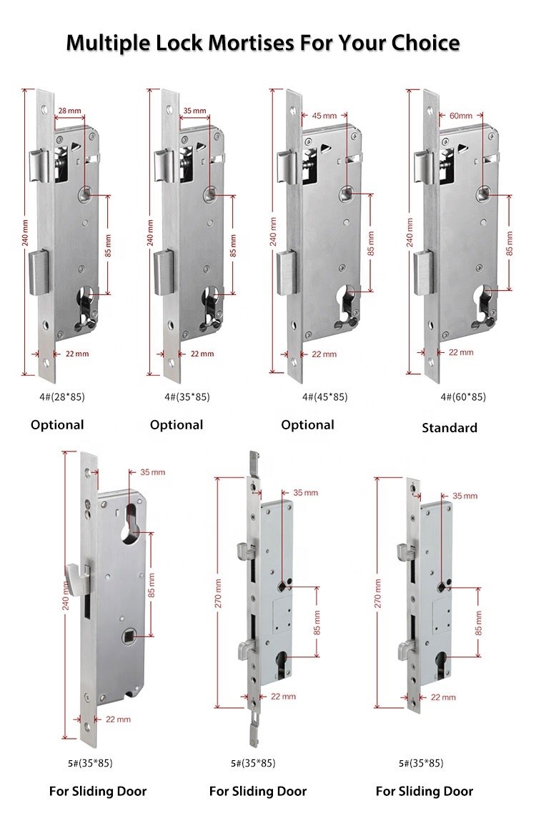 Digital TTLock APP Electric Sliding Glass Door Waterproof Smart Locks