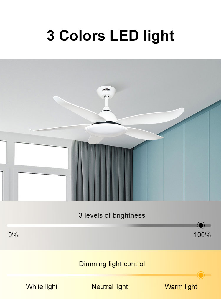 1stshine Ceiling Fan 10 for Motor Easy Clean Black Plastic Blades Remote Control and Light